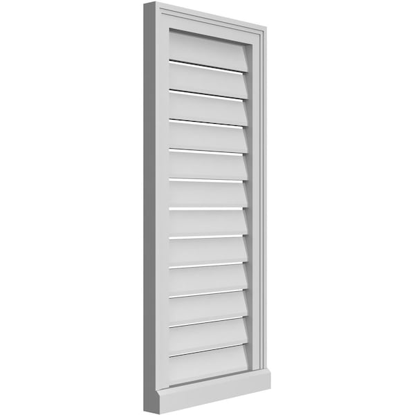 Ekena Millwork Vertical Surface Mount PVC Gable Vent: Functional, w/ 2"W x 2"P Brickmould Sill Frame, 16"W x 36"H - GVPVE16X3603SF