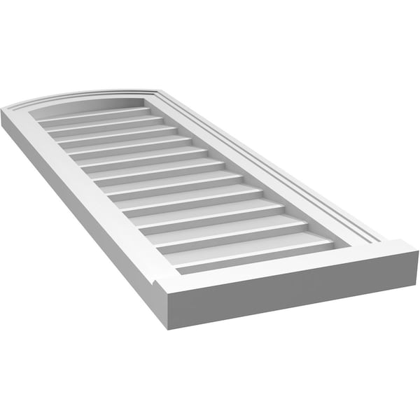 Ekena Millwork Arch Top Surface Mount PVC Gable Vent: Functional, w/ 2"W x 2"P Brickmould Sill Frame, 14"W x 38"H - GVPAR14X3803SF