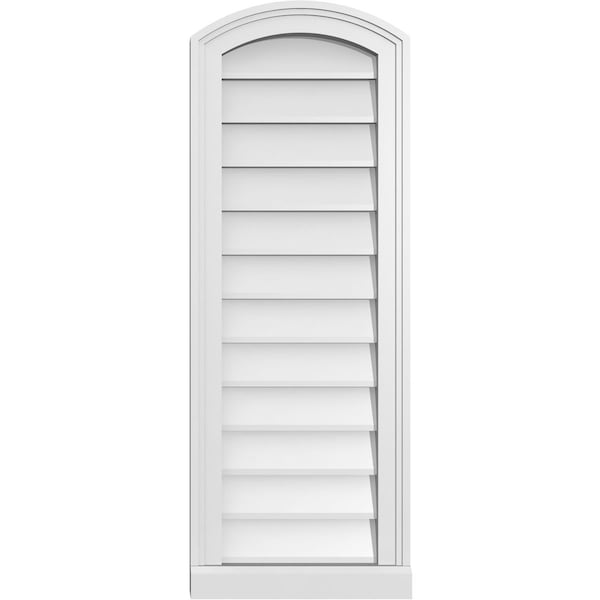 Ekena Millwork Arch Top Surface Mount PVC Gable Vent: Functional, w/ 2"W x 2"P Brickmould Sill Frame, 14"W x 38"H - GVPAR14X3803SF