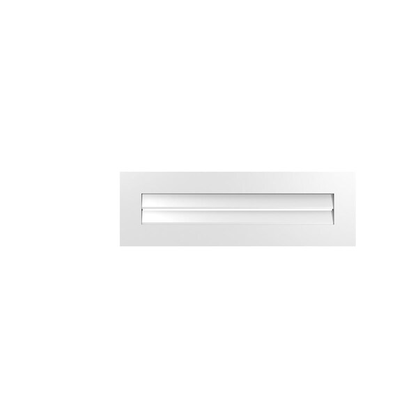 Ekena Millwork Vertical Surface Mount PVC Gable Vent: Functional, w/ 3-1/2"W x 1"P Standard Frame, 38"W x 12"H - GVPVE38X1201SF