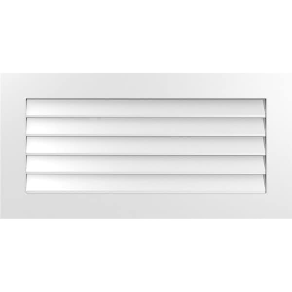 Ekena Millwork Vertical Surface Mount PVC Gable Vent: Non-Functional, w/3-1/2"W x 1"H, Standard Frame, 40"W x 20"H - GVPVE40X2001SN