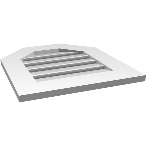Ekena Millwork Octagonal Top Surface Mount PVC Gable Vent: Functional, w/ 3-1/2"W x 1"P Standard Frame, 20"W x 22"H - GVPOT20X2201SF