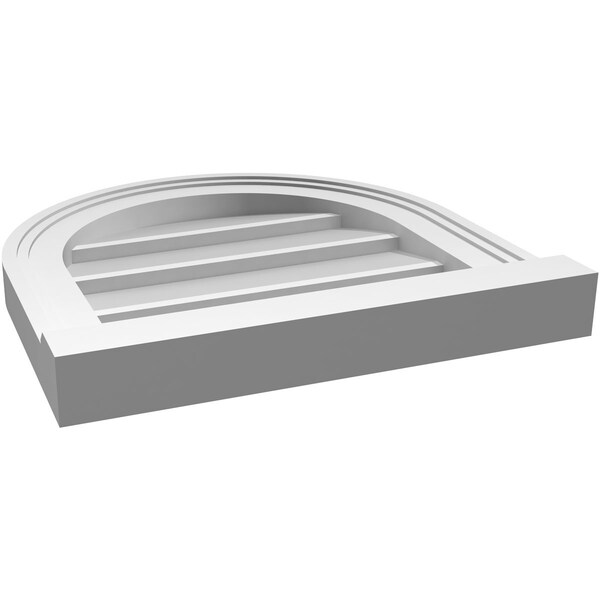Ekena Millwork Round Top Surface Mount PVC Gable Vent w/ 2"W x 2"P Brickmould Sill Frame, 16"W x 16"H - GVPRT16X1603SN