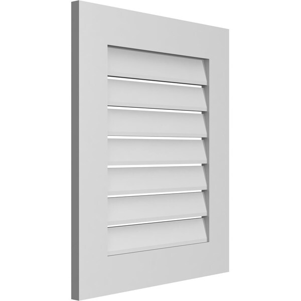 Ekena Millwork Vertical Surface Mount PVC Gable Vent: Functional, w/ 3-1/2"W x 1"P Standard Frame, 22"W x 26"H - GVPVE22X2601SF