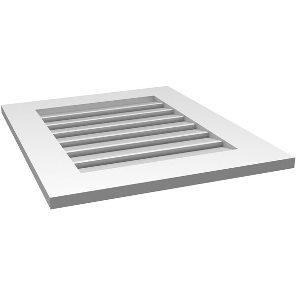 Ekena Millwork Vertical Surface Mount PVC Gable Vent: Functional, w/ 3-1/2"W x 1"P Standard Frame, 22"W x 26"H - GVPVE22X2601SF