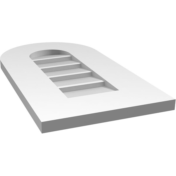 Ekena Millwork Round Top Surface Mount PVC Gable Vent: Non-Functional, w/ 3-1/2"W x 1"P Standard Frame, 12"W x 22"H - GVPRT12X2201SN