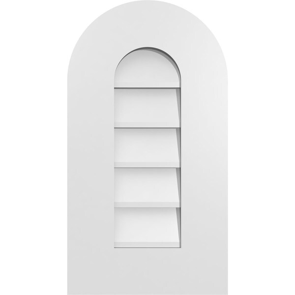 Ekena Millwork Round Top Surface Mount PVC Gable Vent: Non-Functional, w/ 3-1/2"W x 1"P Standard Frame, 12"W x 22"H - GVPRT12X2201SN