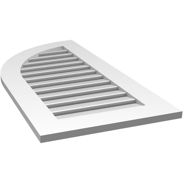 Ekena Millwork Quarter Round Top Left Surface Mount PVC Gable Vent w/ 3-1/2"W x 1"P Standard Frame, 20"W x 40"H - GVPQL20X4001SF