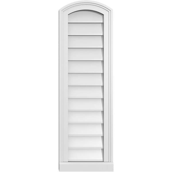 Ekena Millwork Arch Top Surface Mount PVC Gable Vent: Functional, w/ 2"W x 2"P Brickmould Sill Frame, 12"W x 38"H - GVPAR12X3803SF