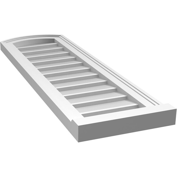 Ekena Millwork Arch Top Surface Mount PVC Gable Vent: Functional, w/ 2"W x 2"P Brickmould Sill Frame, 12"W x 38"H - GVPAR12X3803SF