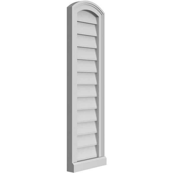 Ekena Millwork Arch Top Surface Mount PVC Gable Vent: Functional, w/ 2"W x 2"P Brickmould Sill Frame, 12"W x 38"H - GVPAR12X3803SF