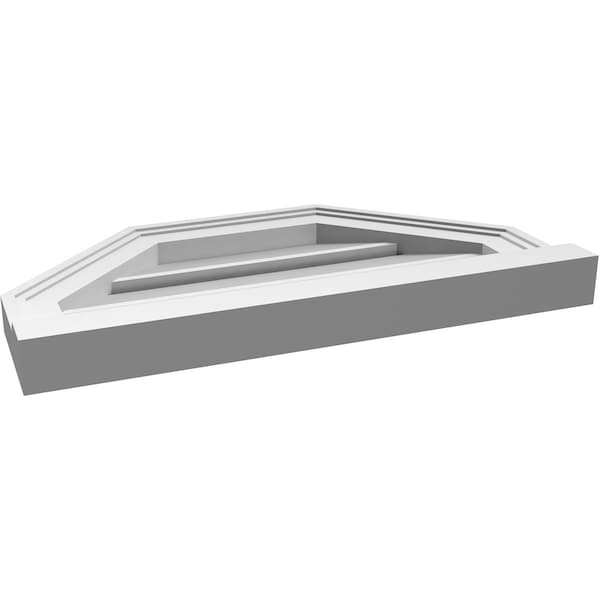Ekena Millwork Octagonal Top Surface Mount PVC Gable Vent w/ 2"W x 2"P Brickmould Sill Frame, 22"W x 12"H - GVPOT22X1203SF