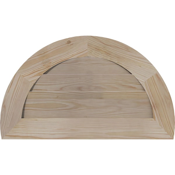 Ekena Millwork Half Round Gable Vent Non-Functional, Pine Gable Vent w/ Decorative Face Frame, 18"W x 9"H - GVWHR18X0902SDUPI