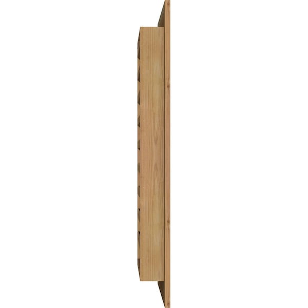 Ekena Millwork Vertical Gable Vent Functional, Western Red Cedar Gable Vent w/ 1" x 4" Flat Trim Frame, 36"W x 22"H - GVWVE36X2201RFUWR