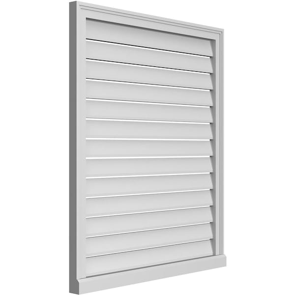 Ekena Millwork Vertical Surface Mount PVC Gable Vent: Functional, w/ 2"W x 2"P Brickmould Sill Frame, 34"W x 40"H - GVPVE34X4003SF