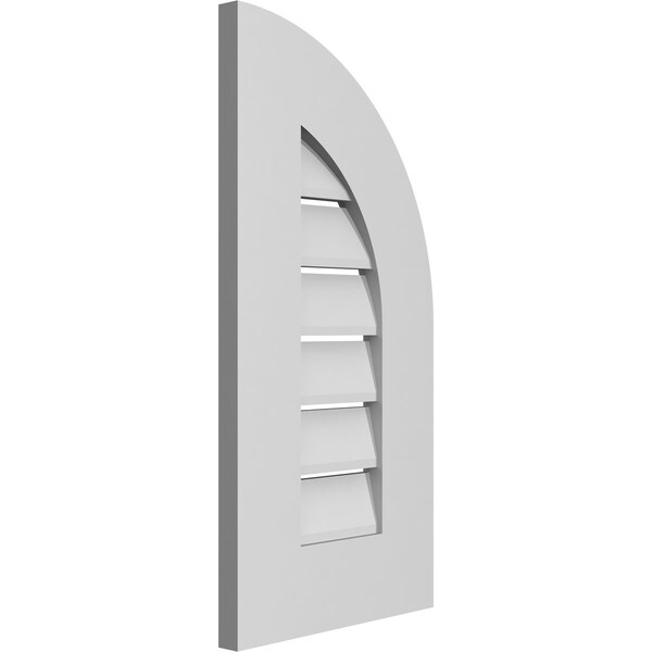 Ekena Millwork Quarter Round Top Right Surface Mount PVC Gable Vent w/ 3-1/2"W x 1"P Standard Frame, 12"W x 24"H - GVPQR12X2401SF