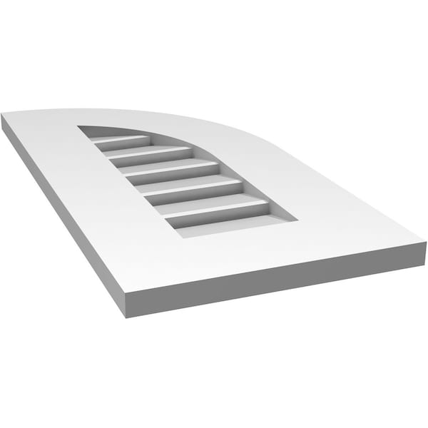 Ekena Millwork Quarter Round Top Right Surface Mount PVC Gable Vent w/ 3-1/2"W x 1"P Standard Frame, 12"W x 24"H - GVPQR12X2401SF