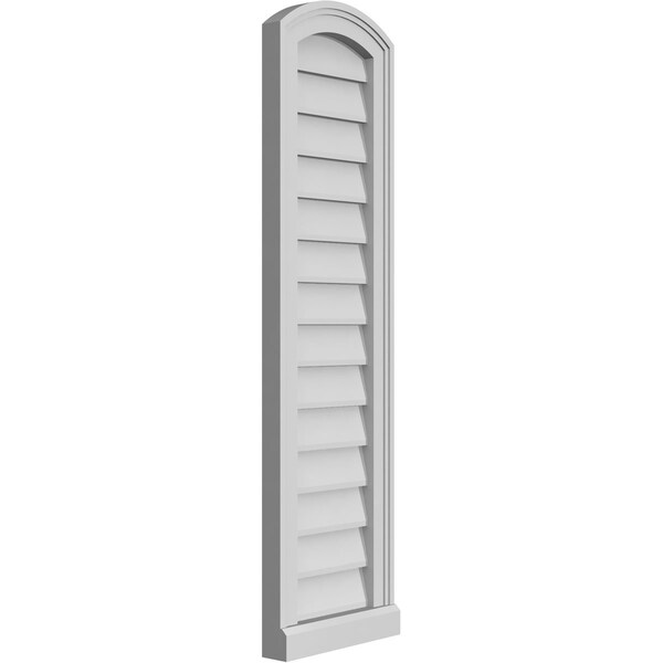 Ekena Millwork Arch Top Surface Mount PVC Gable Vent: Functional, w/ 2"W x 2"P Brickmould Sill Frame, 12"W x 42"H - GVPAR12X4203SF