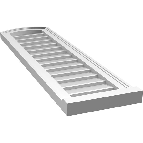 Ekena Millwork Arch Top Surface Mount PVC Gable Vent: Functional, w/ 2"W x 2"P Brickmould Sill Frame, 12"W x 42"H - GVPAR12X4203SF