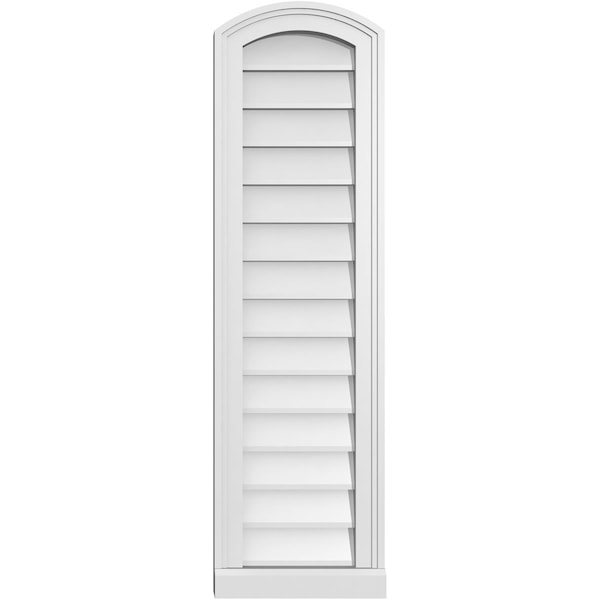 Ekena Millwork Arch Top Surface Mount PVC Gable Vent: Functional, w/ 2"W x 2"P Brickmould Sill Frame, 12"W x 42"H - GVPAR12X4203SF