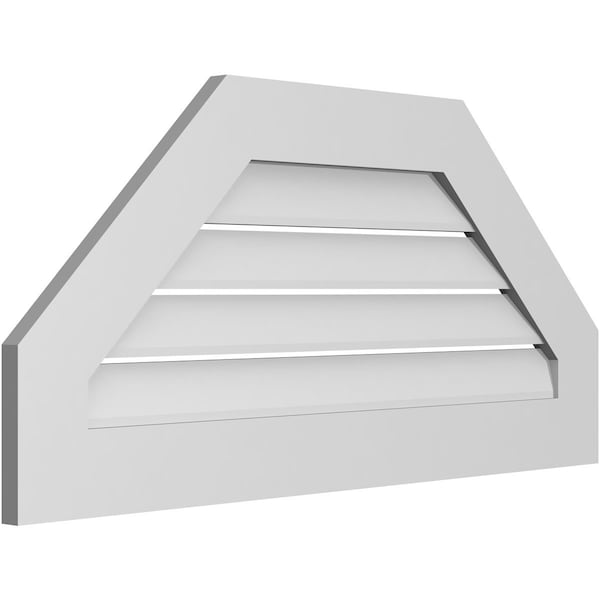 Ekena Millwork Octagonal Top Surface Mount PVC Gable Vent: Functional, w/ 3-1/2"W x 1"P Standard Frame, 38"W x 18"H - GVPOT38X1801SF