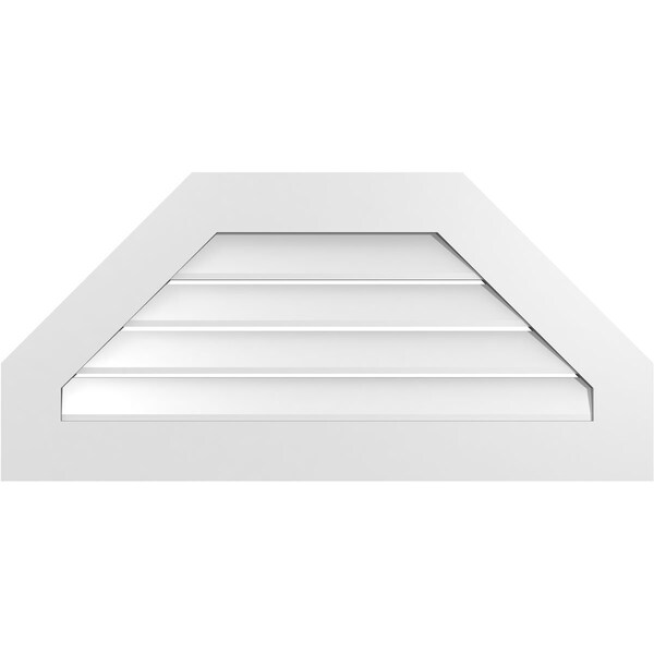 Ekena Millwork Octagonal Top Surface Mount PVC Gable Vent: Functional, w/ 3-1/2"W x 1"P Standard Frame, 38"W x 18"H - GVPOT38X1801SF