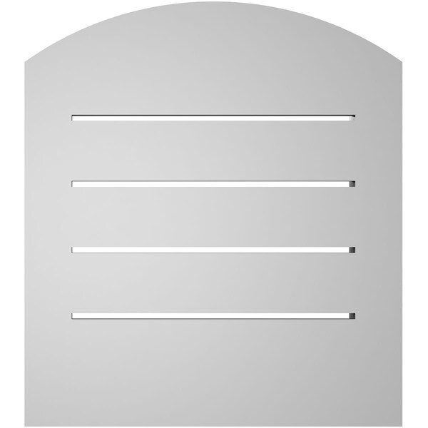 Ekena Millwork Arch Top Surface Mount PVC Gable Vent: Non-Functional, w/2"W x 1-1/2"P Brickmould Frame, 16"W x 16"H - GVPAR16X1602SN