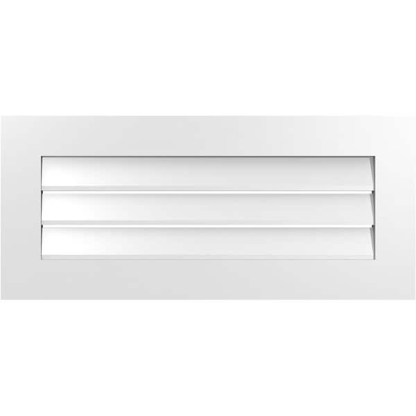 Ekena Millwork Vertical Surface Mount PVC Gable Vent: Functional, w/ 3-1/2"W x 1"P Standard Frame, 36"W x 16"H - GVPVE36X1601SF