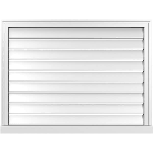 Ekena Millwork Vertical Surface Mount PVC Gable Vent: Functional, w/ 2"W x 2"P Brickmould Sill Frame, 40"W x 30"H - GVPVE40X3003SF