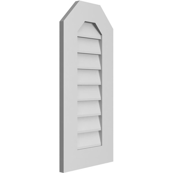 Ekena Millwork Octagonal Top Surface Mount PVC Gable Vent w/ 3-1/2"W x 1"P Standard Frame, 14"W x 30"H - GVPOT14X3001SN