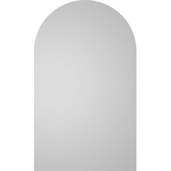 Ekena Millwork Round Top Surface Mount PVC Gable Vent w/ 2"W x 2"P Brickmould Sill Frame, 18"W x 30"H - GVPRT18X3003SN