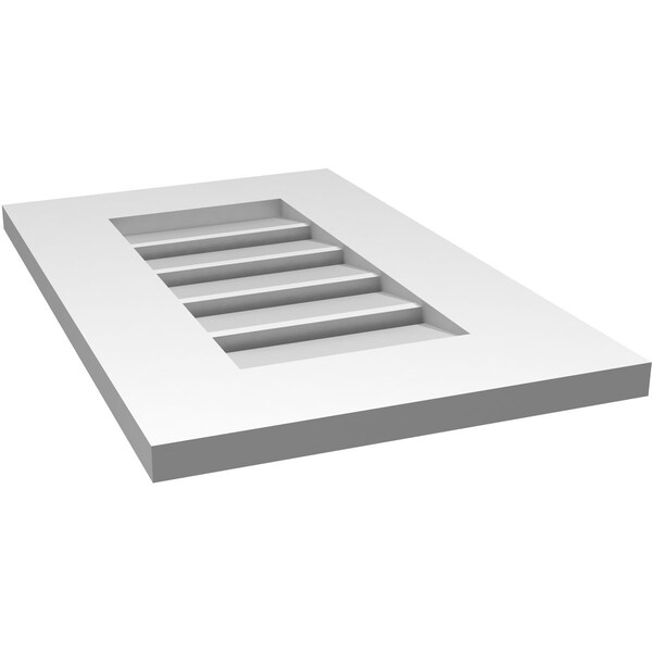 Ekena Millwork Vertical Surface Mount PVC Gable Vent: Functional, w/ 3-1/2"W x 1"P Standard Frame, 14"W x 22"H - GVPVE14X2201SF