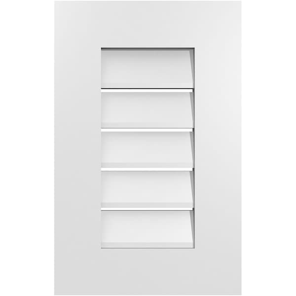 Ekena Millwork Vertical Surface Mount PVC Gable Vent: Functional, w/ 3-1/2"W x 1"P Standard Frame, 14"W x 22"H - GVPVE14X2201SF