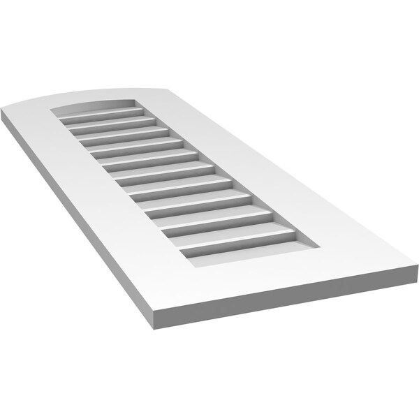 Ekena Millwork Arch Top Surface Mount PVC Gable Vent: Non-Functional, w/ 3-1/2"W x 1"P Standard Frame, 14"W x 36"H - GVPAR14X3601SN