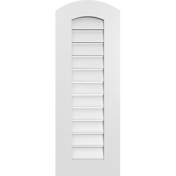 Ekena Millwork Arch Top Surface Mount PVC Gable Vent: Non-Functional, w/ 3-1/2"W x 1"P Standard Frame, 14"W x 36"H - GVPAR14X3601SN