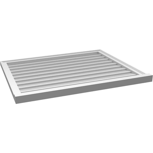 Ekena Millwork Vertical Surface Mount PVC Gable Vent w/ 2"W x 2"H , Brickmould Sill Frame, 40"W x 32"H - GVPVE40X3203SN