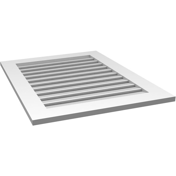 Ekena Millwork Vertical Surface Mount PVC Gable Vent: Functional, w/ 3-1/2"W x 1"P Standard Frame, 28"W x 36"H - GVPVE28X3601SF