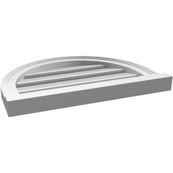 Ekena Millwork Round Top Surface Mount PVC Gable Vent: Functional, w/ 2"W x 2"P Brickmould Sill Frame, 22"W x 16"H - GVPRT22X1603SF