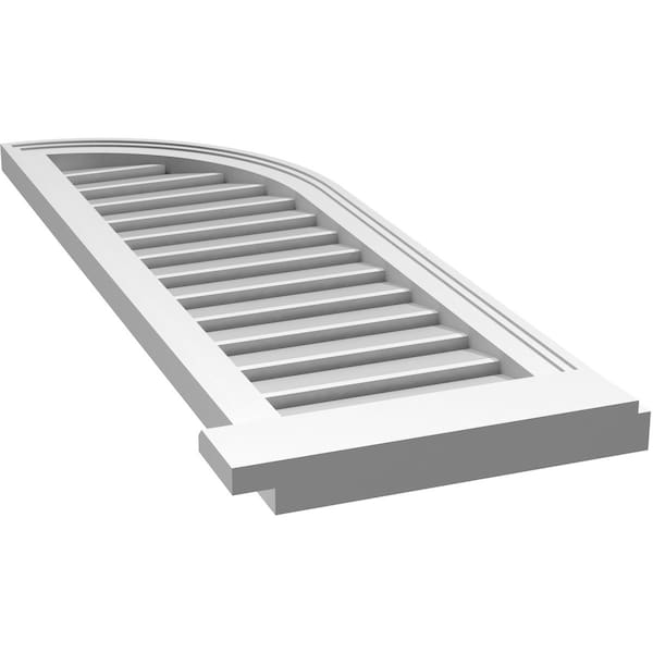 Ekena Millwork Quarter Round Top Right Surface Mount PVC Gable Vent w/ 2"W x 2"P Brickmould Sill Frame, 14"W x 42"H - GVPQR14X4203SF