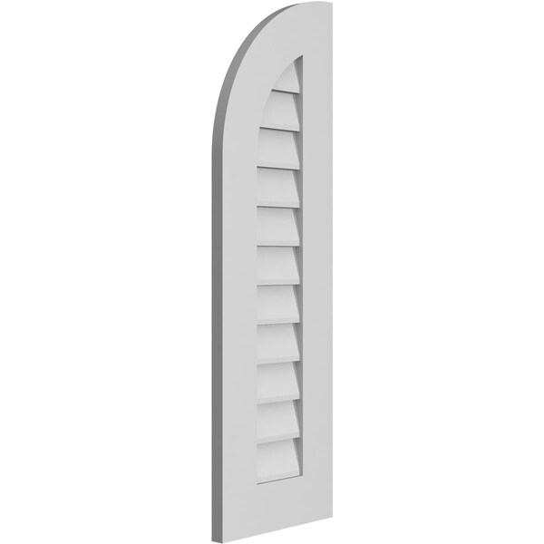 Ekena Millwork Quarter Round Top Left Surface Mount PVC Gable Vent w/ 3-1/2"W x 1"P Standard Frame, 12"W x 38"H - GVPQL12X3801SN