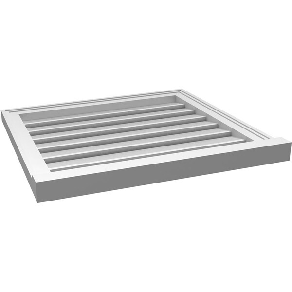 Ekena Millwork Vertical Surface Mount PVC Gable Vent: Functional, w/ 2"W x 2"P Brickmould Sill Frame, 26"W x 24"H - GVPVE26X2403SF