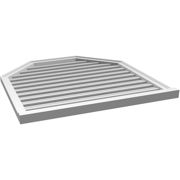 Ekena Millwork Octagonal Top Surface Mount PVC Gable Vent w/ 2"W x 2"P Brickmould Sill Frame, 38"W x 38"H - GVPOT38X3803SF