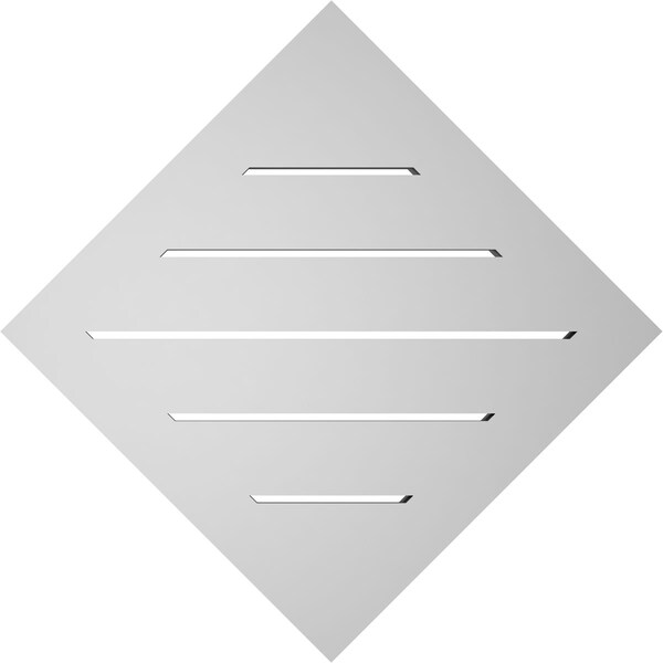Ekena Millwork Diamond Surface Mount PVC Gable Vent: Non-Functional, w/ 2"W x 1-1/2"P Brickmould Frame, 20"W x 20"H - GVPDI20X2002SN