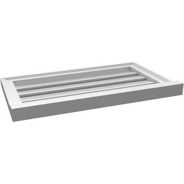 Ekena Millwork Vertical Surface Mount PVC Gable Vent: Functional, w/ 2"W x 2"P Brickmould Sill Frame, 28"W x 16"H - GVPVE28X1603SF