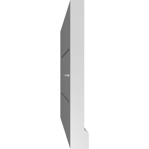 Ekena Millwork Vertical Surface Mount PVC Gable Vent: Functional, w/ 2"W x 2"P Brickmould Sill Frame, 28"W x 16"H - GVPVE28X1603SF