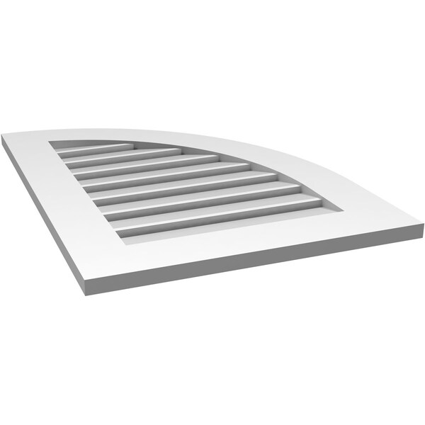Ekena Millwork Quarter Round Top Right Surface Mount PVC Gable Vent w/ 3-1/2"W x 1"P Standard Frame, 22"W x 30"H - GVPQR22X3001SF