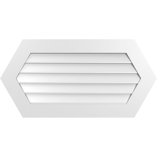 Ekena Millwork Half Round Surface Mount PVC Gable Vent w/ 3-1/2"W x 1"P Standard Frame, 40"W x 20"H - GVPHR40X2001SN