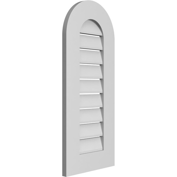Ekena Millwork Round Top Surface Mount PVC Gable Vent: Functional, w/ 3-1/2"W x 1"P Standard Frame, 14"W x 32"H - GVPRT14X3201SF