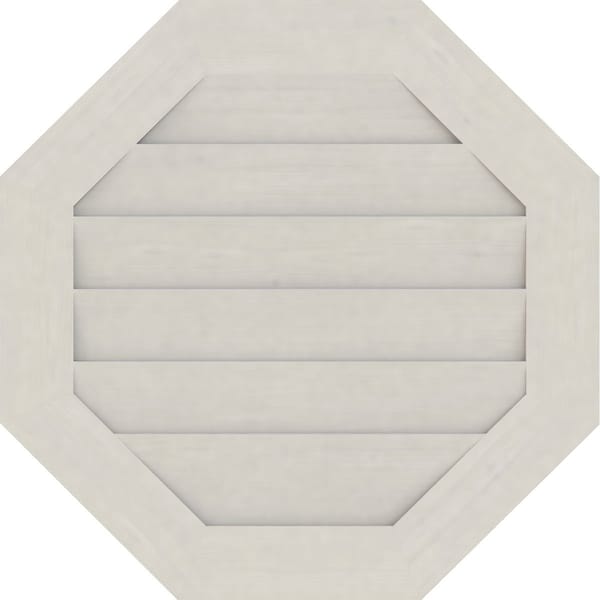 Ekena Millwork Octagonal Gable Vent Primed, Non-Functional, Pine Gable Vent w/ Decorative Face Frame, 28"W x 28"H - GVWOC28X2802SDPPI