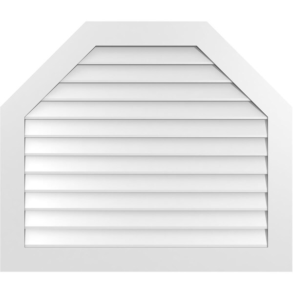 Ekena Millwork Octagonal Top Surface Mount PVC Gable Vent w/ 3-1/2"W x 1"P Standard Frame, 42"W x 36"H - GVPOT42X3601SN